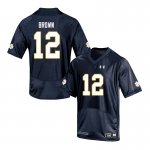 Notre Dame Fighting Irish Men's DJ Brown #12 Navy Under Armour Authentic Stitched College NCAA Football Jersey PGM0399SN